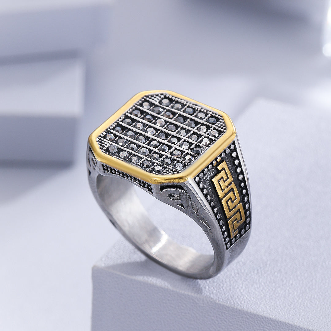 Regal Grid Pave Rings