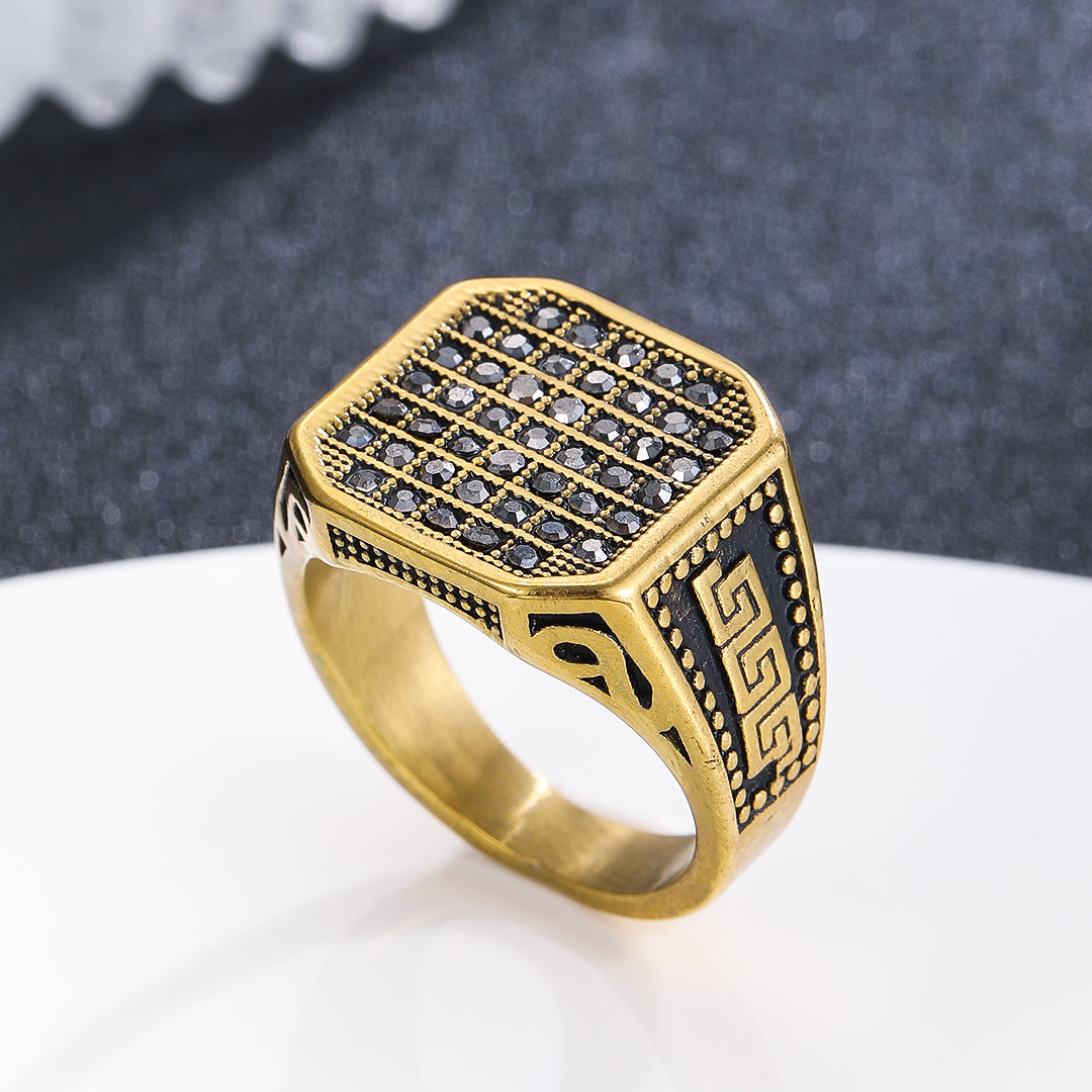 Regal Grid Pave Rings