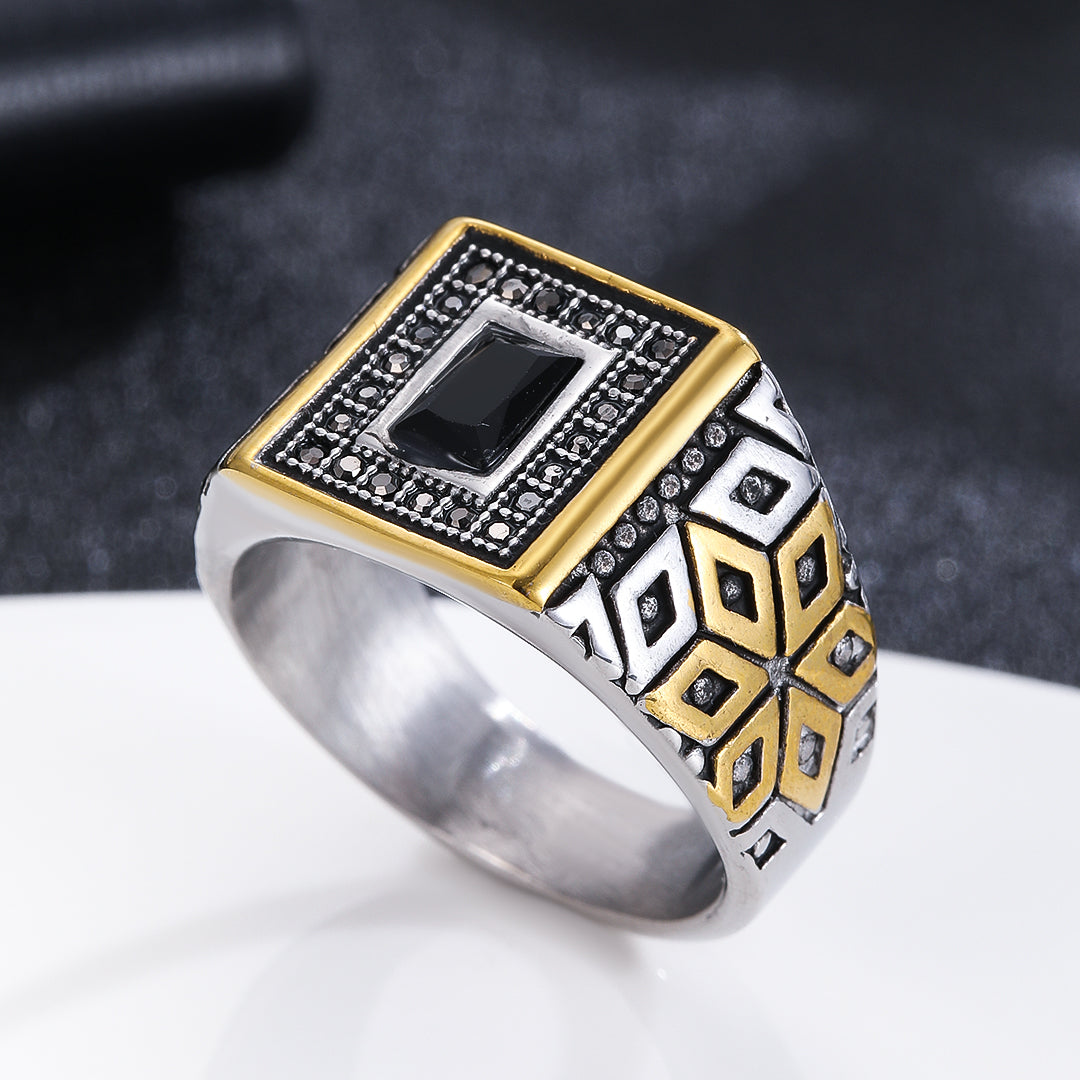 Cubic Splendor Onyx Rings