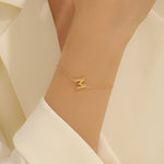 Load image into Gallery viewer, Gilded Initial Chain Bracelet &quot;M&quot;
