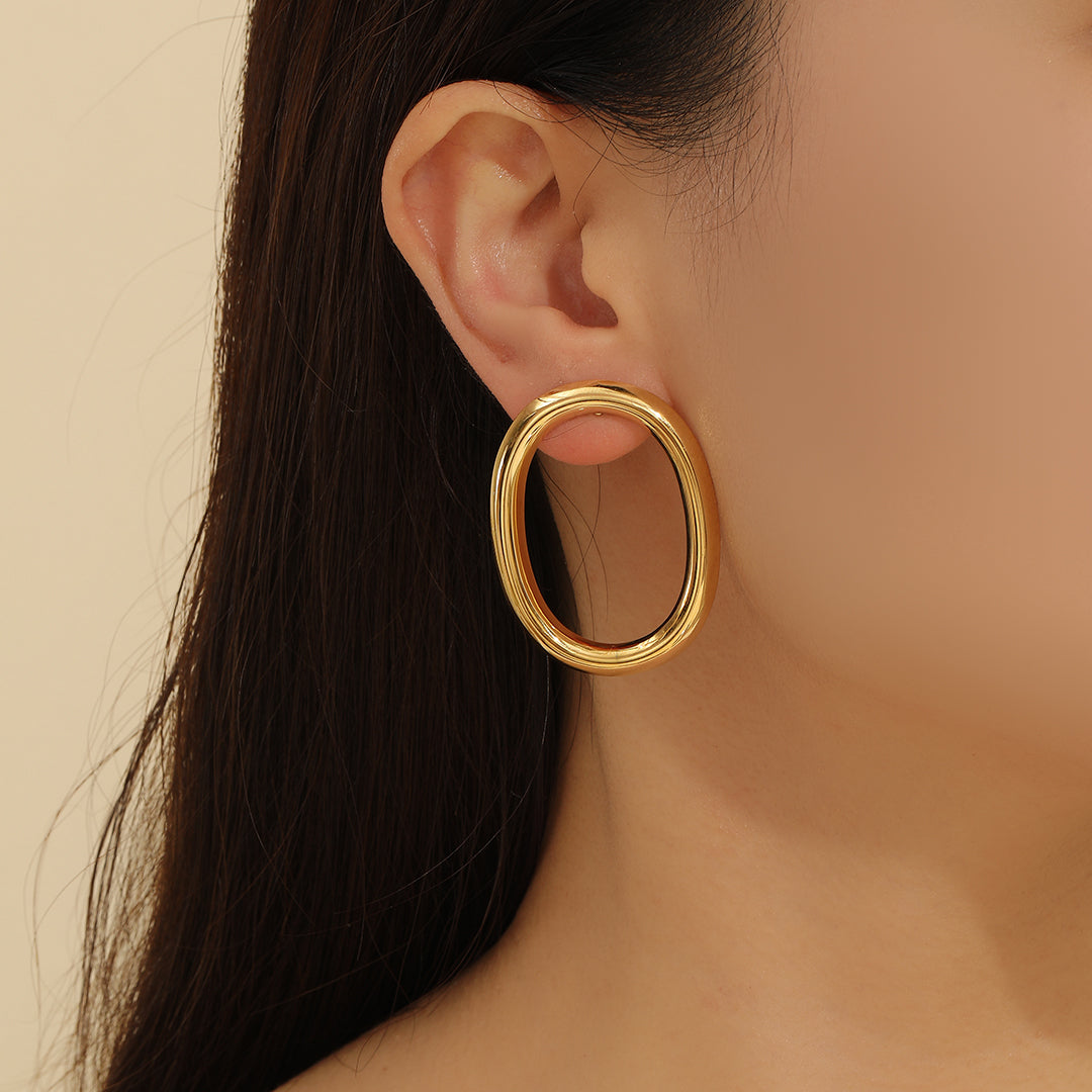 Modern Metallic Loop Earrings