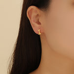 Load image into Gallery viewer, Subtle Gold Alphabetic Earrings &quot;I&quot;
