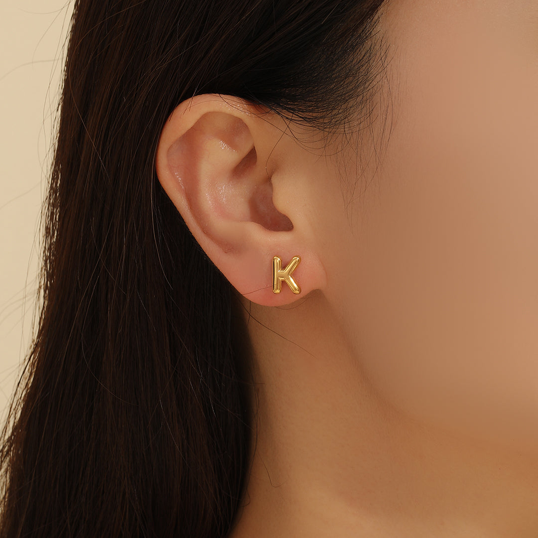 Subtle Gold Alphabetic Earrings