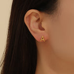 Load image into Gallery viewer, Subtle Gold Alphabetic Earrings &quot;A&quot;
