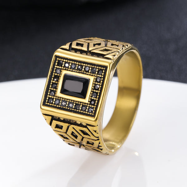 Cubic Splendor Onyx Rings