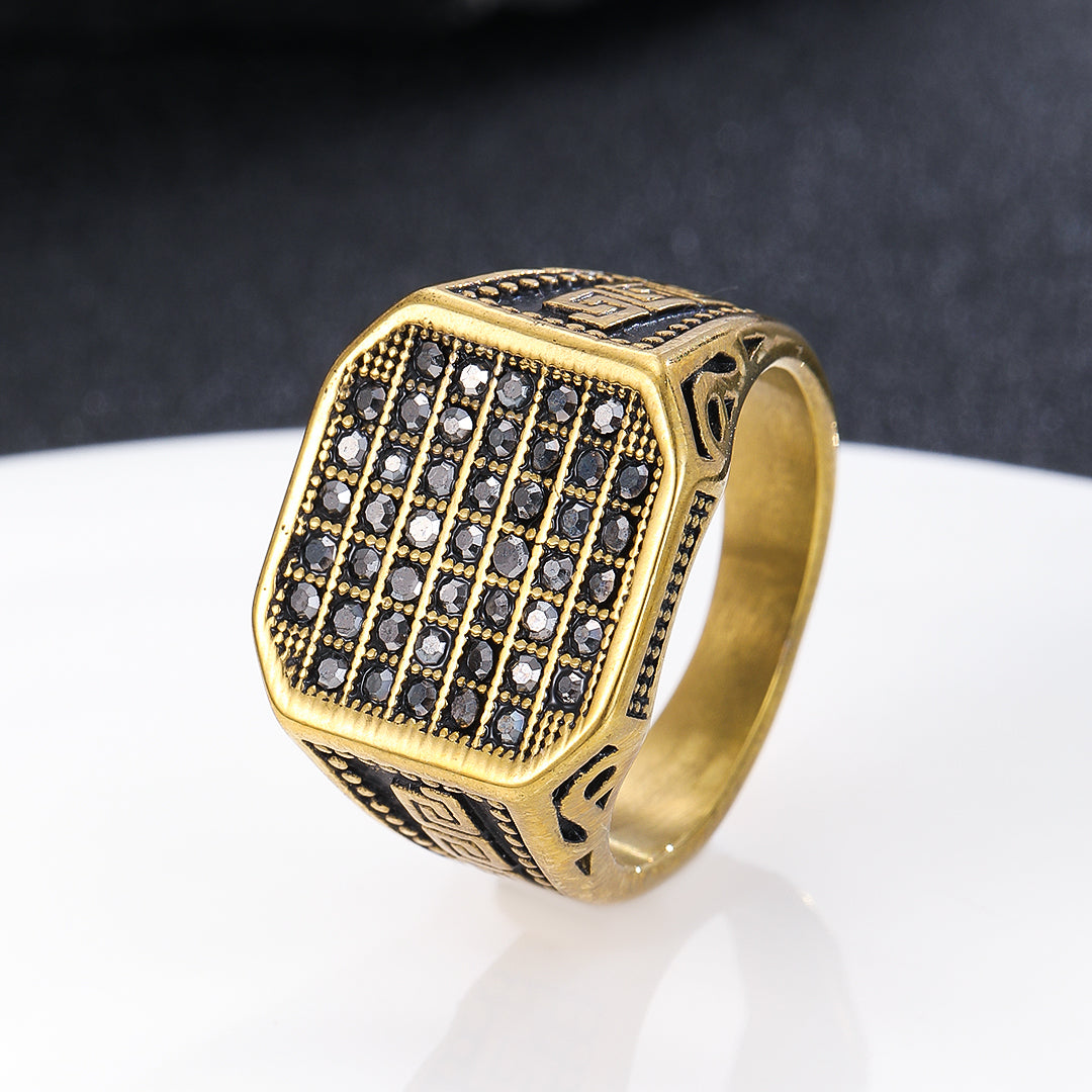 Regal Grid Pave Rings