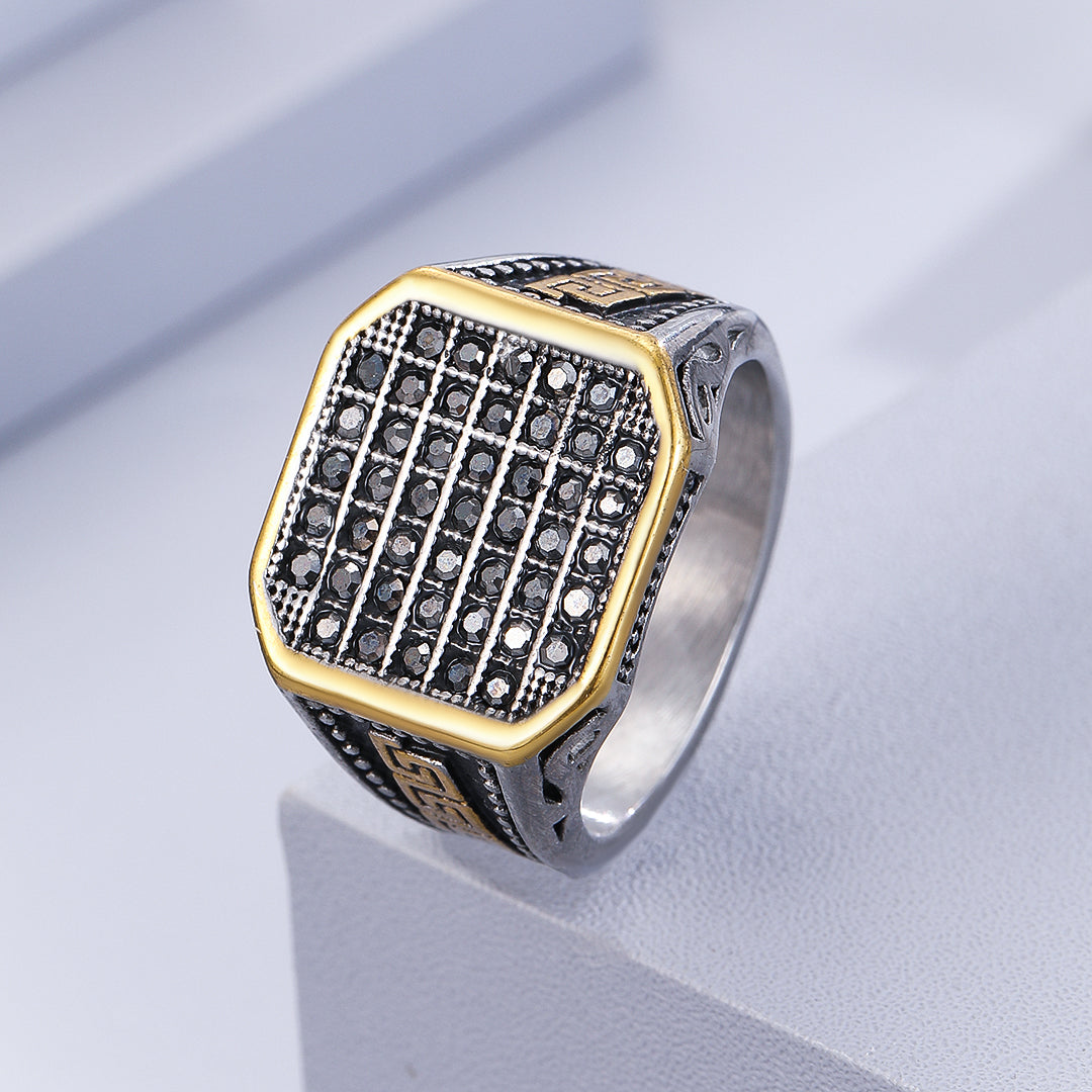 Regal Grid Pave Rings