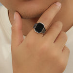 Load image into Gallery viewer, Black Eclipse Octagonal Rings
