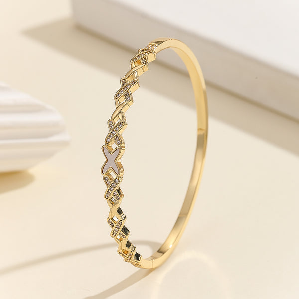 Sparkling X Style Enamel Bracelet