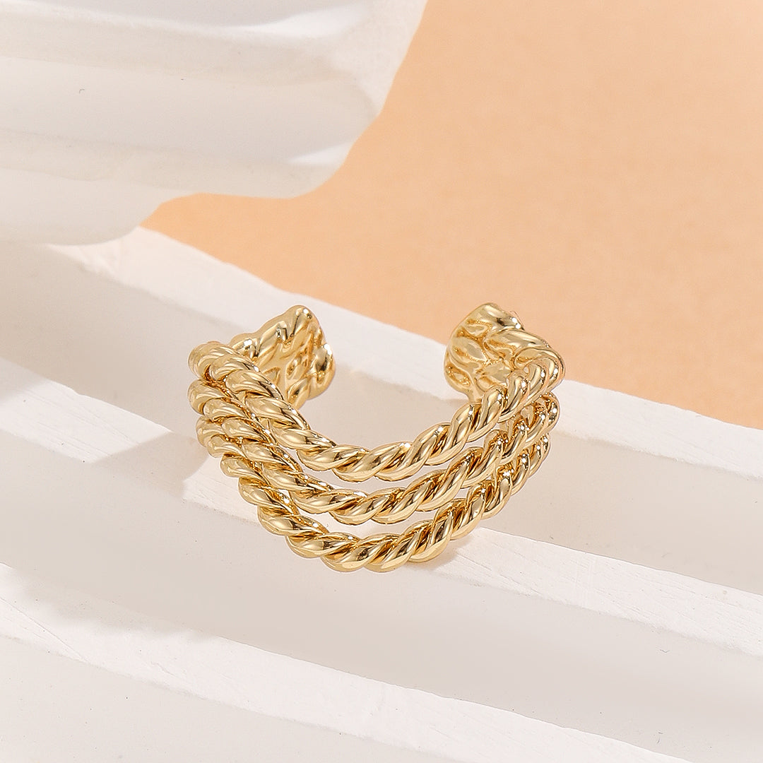 Trinity Twist Gold Ear Clip