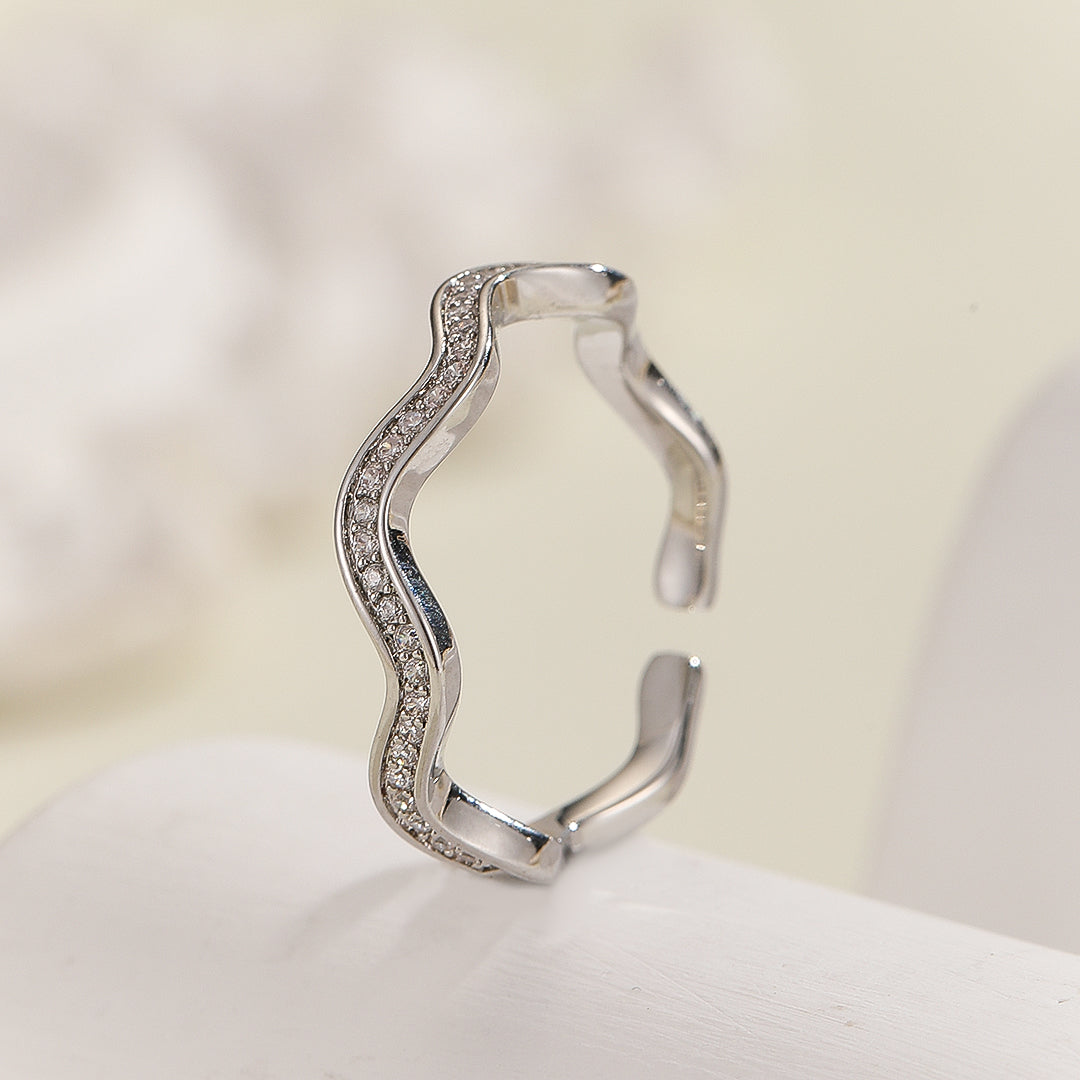 Serene Wave Open-Ended Ring