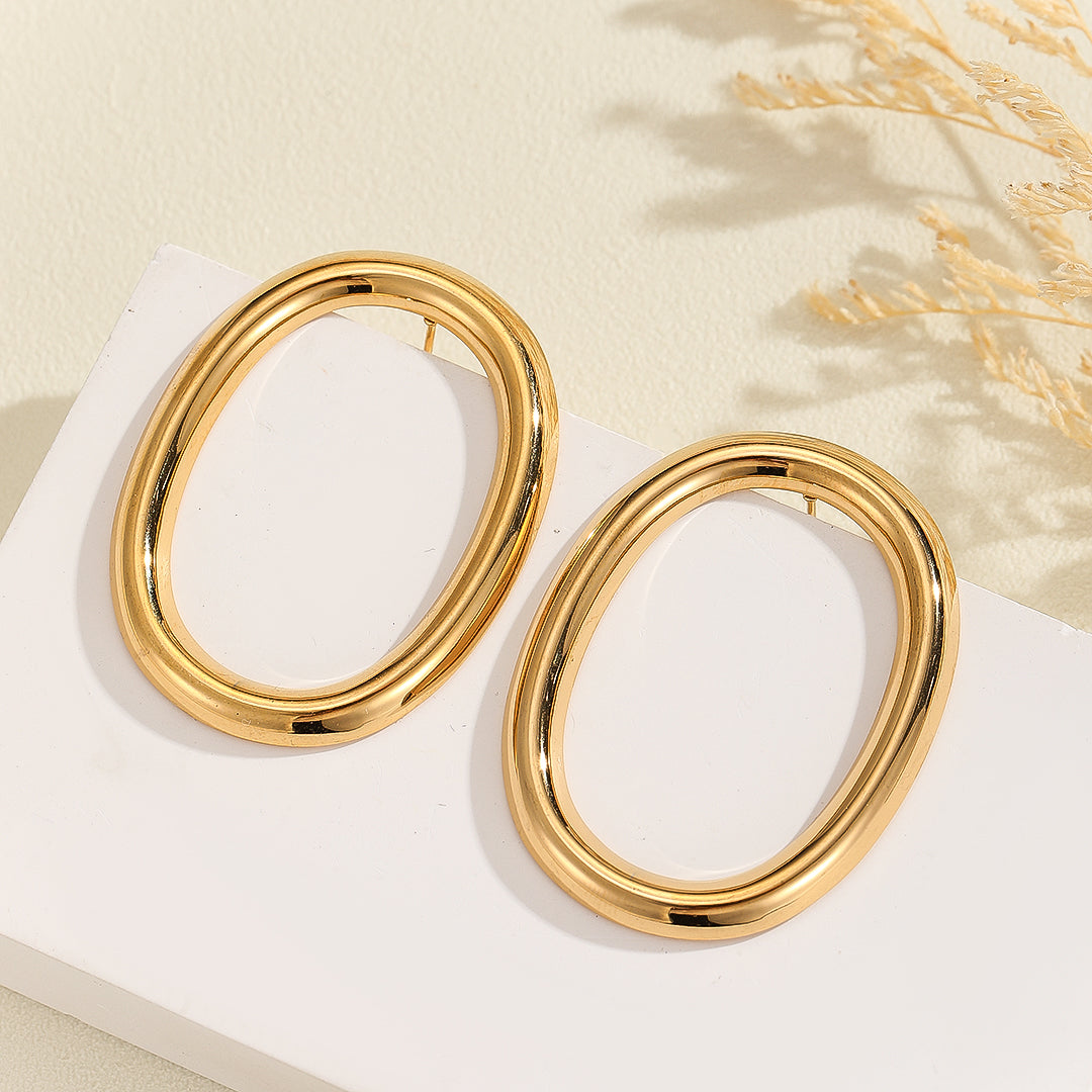 Modern Metallic Loop Earrings