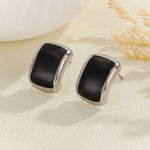 Load image into Gallery viewer, Versatile Black Rectangular Earrings
