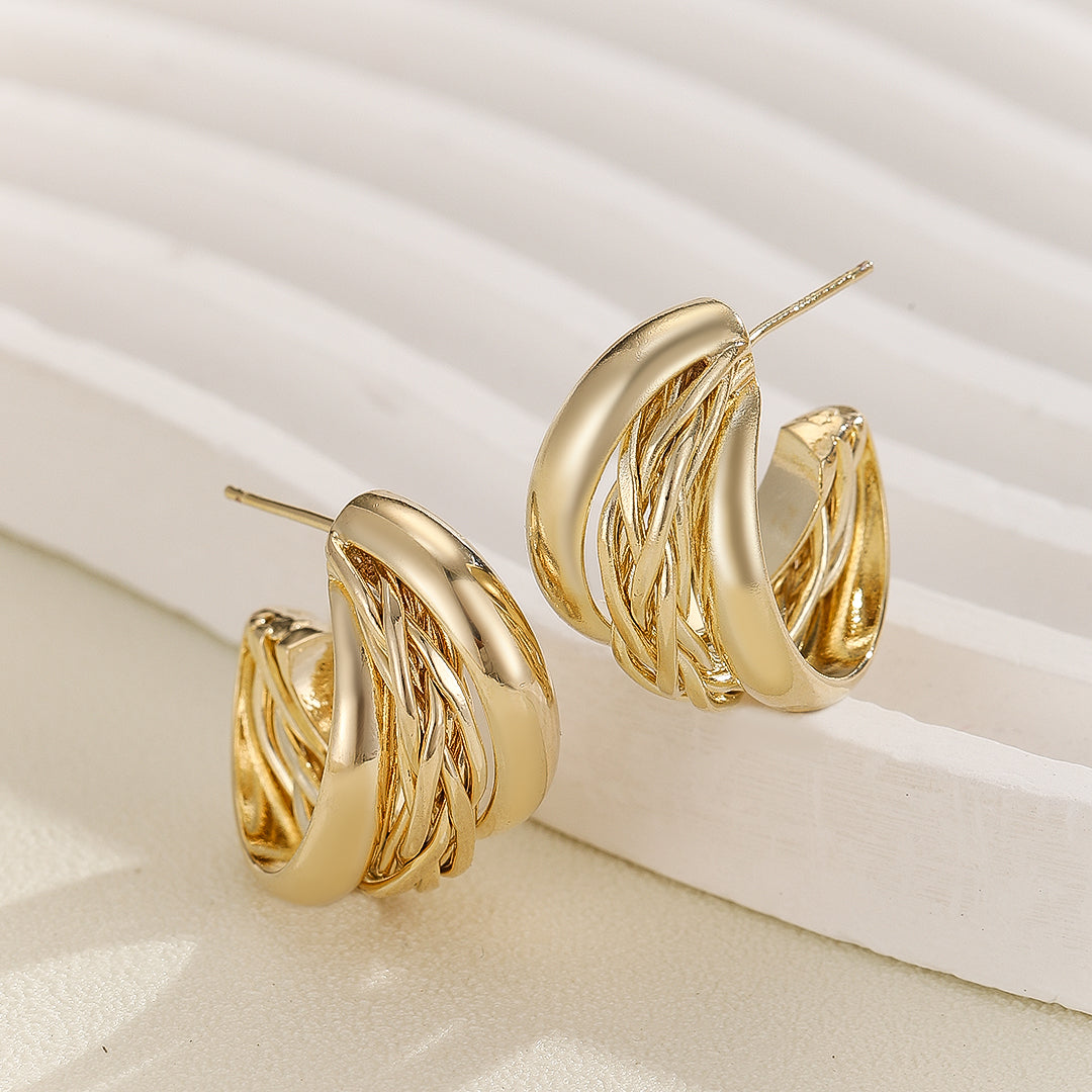 Stylish Twirl Hoop Earrings