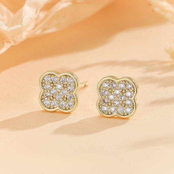 Twinkling Petal-Embellished Earrings