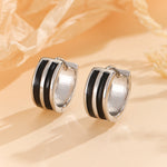 Load image into Gallery viewer, Bold Striped Black Earrings
