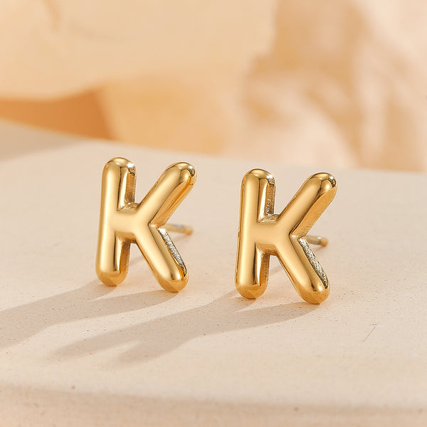 Subtle Gold Alphabetic Earrings