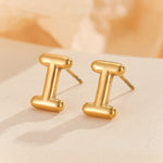 Load image into Gallery viewer, Subtle Gold Alphabetic Earrings &quot;I&quot;
