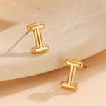 Load image into Gallery viewer, Subtle Gold Alphabetic Earrings &quot;I&quot;
