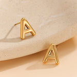 Load image into Gallery viewer, Subtle Gold Alphabetic Earrings &quot;A&quot;
