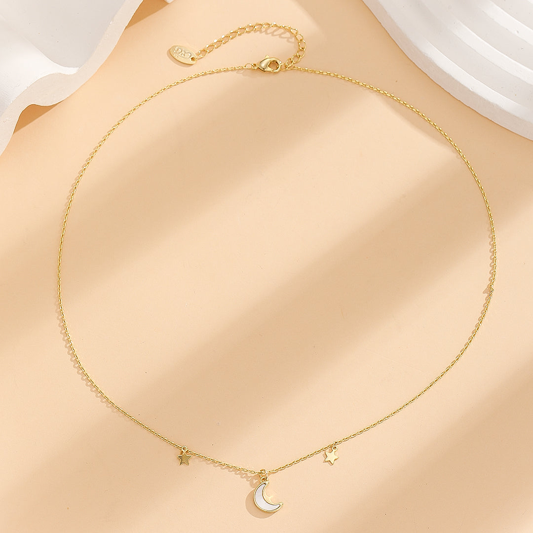 Starlit Crescent Elegance Pendant