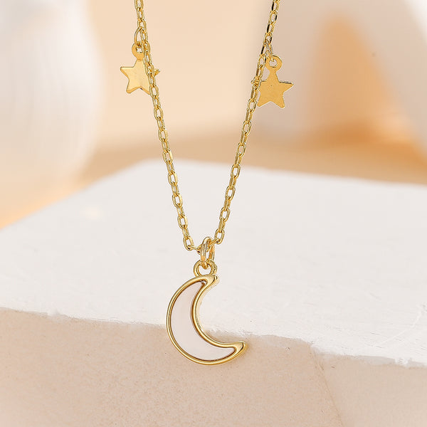 Starlit Crescent Elegance Pendant