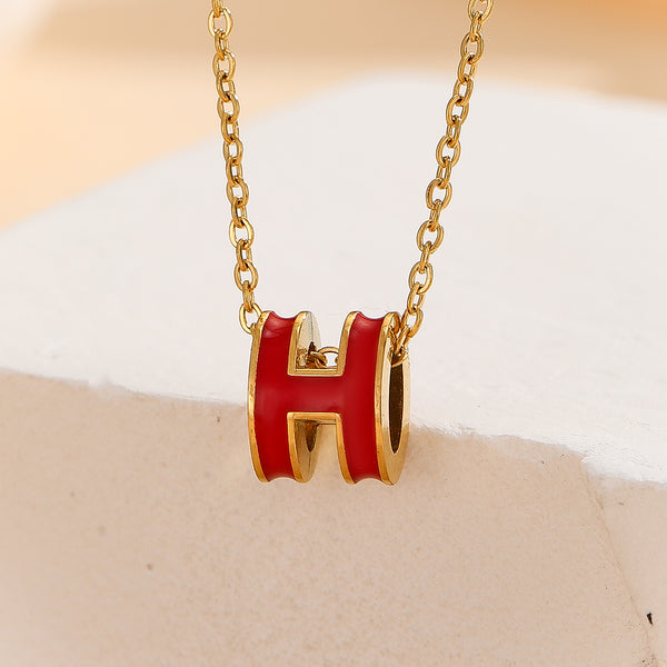 Haloed Sophistication Pendant "H" Maroon