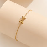 Load image into Gallery viewer, Gilded Initial Chain Bracelet &quot;I&quot;
