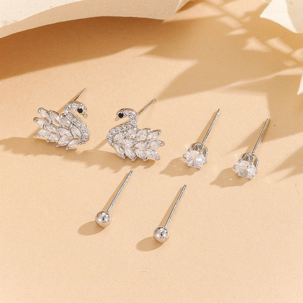 Swan Luxe & Subtle Ball Studs