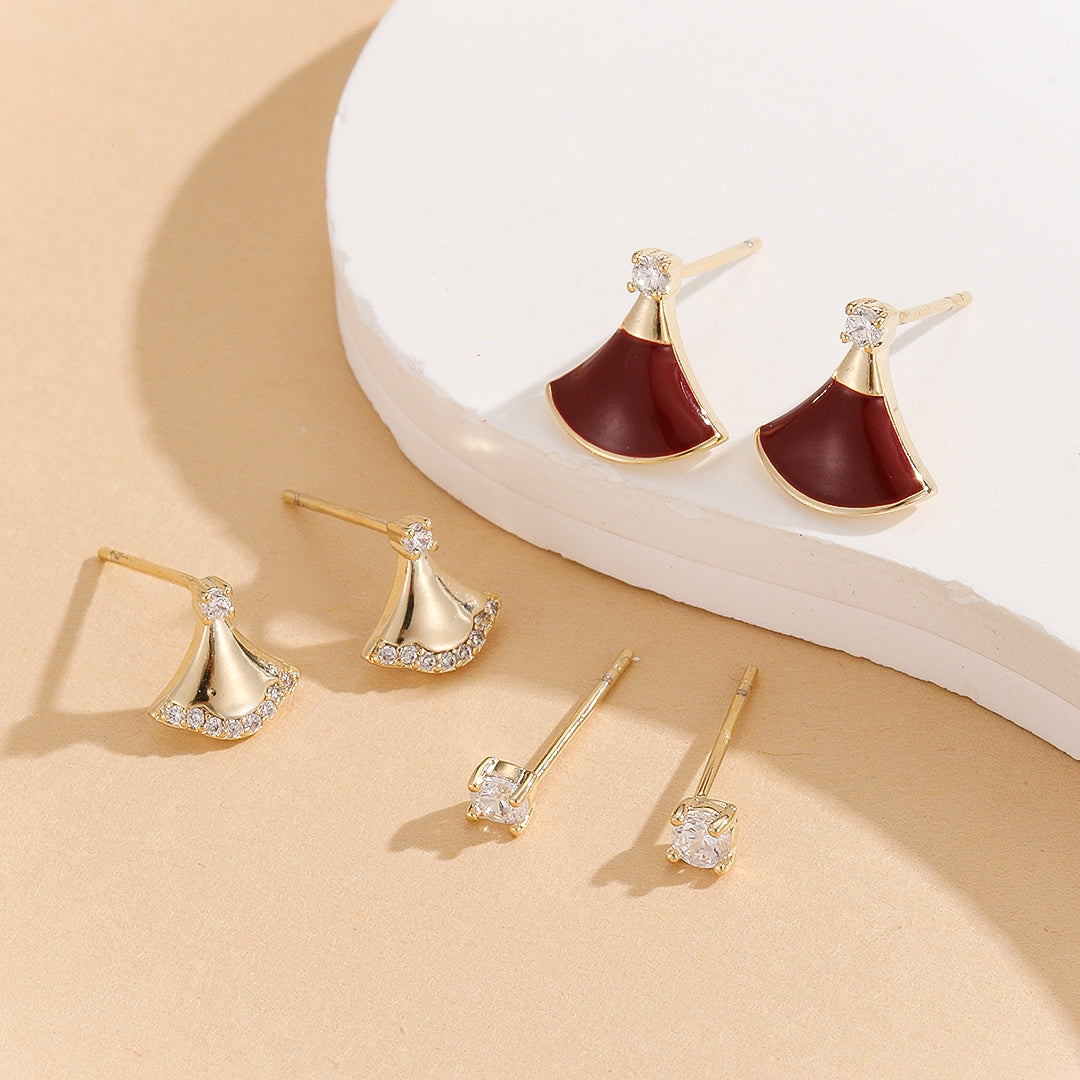 Classy Fan Trio Earrings